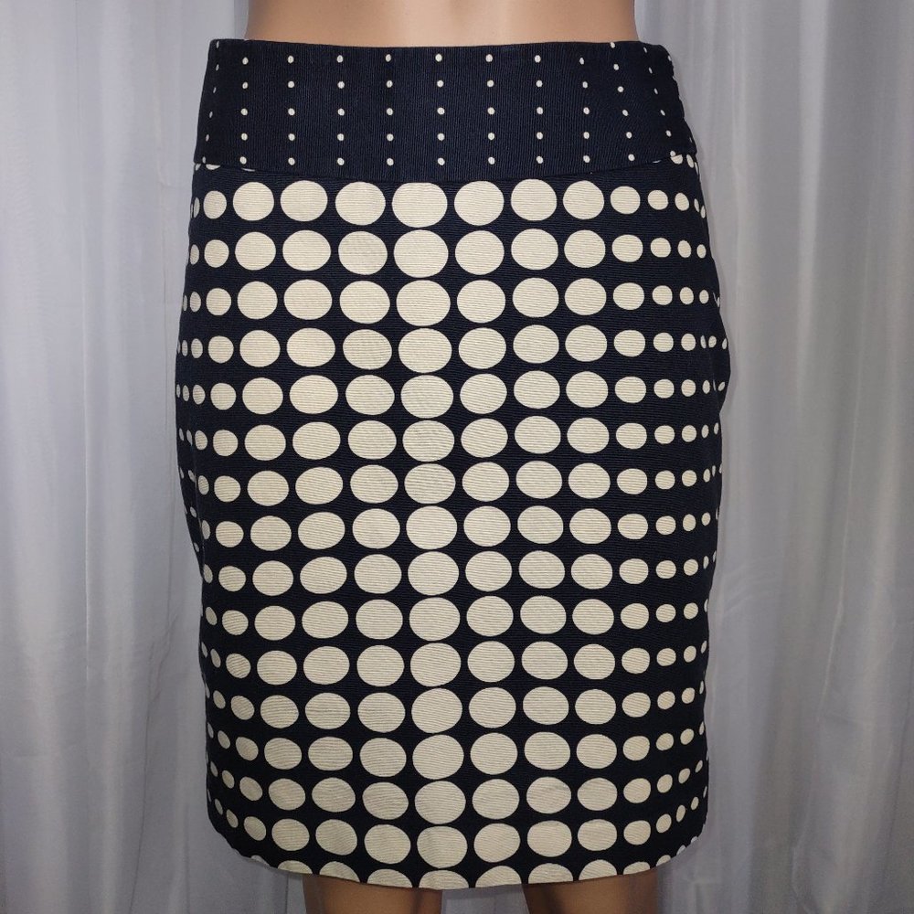 The Limited Navy and Cream polka dot  mini pencil skirt size 0